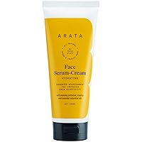Arata Hydrating Face Serum-Cream For Enhanced, Tightened Skin | Ayurvedic Rosehip, Lavender & Evening Primrose Oil For Skin Elasticity | All Natural, Vegan & Cruelty-Free | For Women & Men - 3.4 Fl Oz