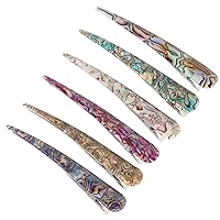6 Pcs Large Alligator Hair Clips for Styling Salon Sectioning, 5.5 inch Non-Slip Duckbill Metal Clips for Women Thick and Thin Hair (Nature stripe Color)