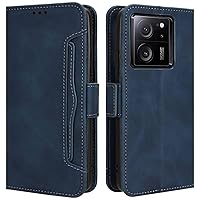 Xiaomi 13T Pro Case, Magnetic Full Body Protection Shockproof Flip Leather Wallet Case Cover with Card Holder for Xiaomi 13T Pro 5G Phone Case (Blue)