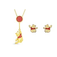 Classisc Winnie the Pooh Gold Flash Plated Swinging Balloon Neckace 18