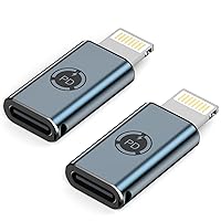 2 Pack USB C to Lightning Adapter, [Apple MFi Certified] 27W Type-C Female to Lightning Male Connector Support PD Fast Charging with Data Sync USB C Cable Support iPhone 14 13 12 11 XS X 8 7 6 iPad
