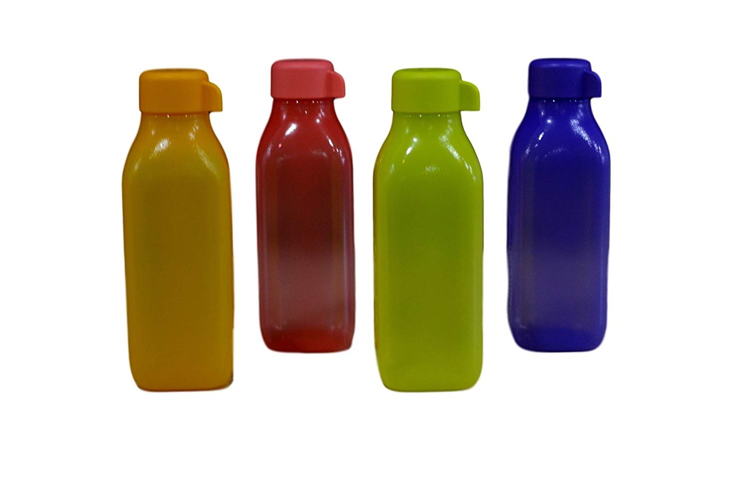 Tupperware Square Water Bottle Screw Top,500ml,set of 6,Multicolor