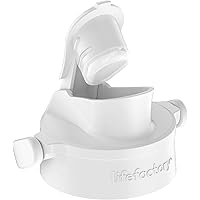 Lifefactory Active Flip Cap Accessory for 12-Ounce, 16-Ounce, and 22-Ounce Glass Bottles, Optic White, 1 EA