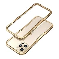 HENGHUI iPhone 13 Pro Aluminum Bumpers Bumper Case Metal Frame Bumper Cover Shock Absorbent Slim Cool Design (13Pro, Gold)