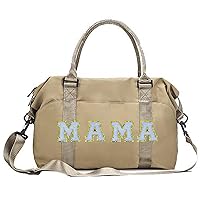 Mama Bag With Patches, Nylon Travel Bag, Lightweight Adjustable Mom Hospital Bag With Zipper for Mothers Day Gifts