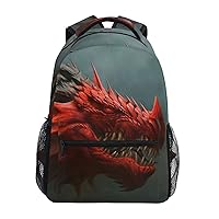 ALAZA Magic Dragon Anime Backpack Purse with Multiple Pockets Name Card Personalized Travel Laptop School Book Bag, Size M/16.9 inch