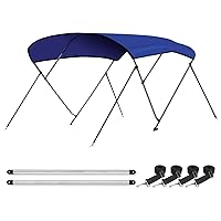 Leader Accessories 10 Colors 3 Bow 4 Bow Bimini Top Cover for Boat Includes 4 Straps 2 Rear Support Poles Mounting Hardwares Storage Boot with 1