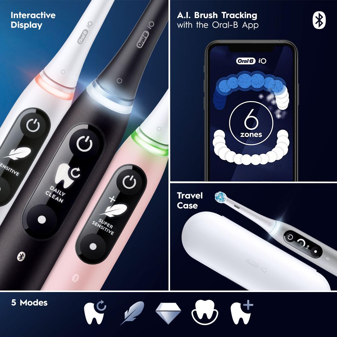 Oral-B iO Series 6 Electric Toothbrush with (1) Brush Head, Black Lava