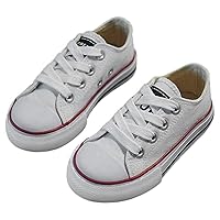 iFANS Boys and Girl Low Top Canvas Kids Lace up Sneakers