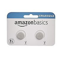 Amazon Basics CR1632 Lithium Coin Cell Battery, 3 Volt, Long Lasting Power, Mercury Free - Pack of 2