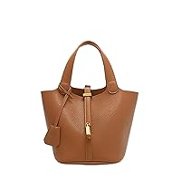 2023 Bag Soft Leather Women’s Vegetable Basket Bag Large Capacity Lychee Pattern Bucket Bag Handbag