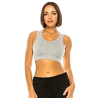 Woman’s Sports Bra Tank – Sleeveless No Padding Double Layer Crop Top Active Yoga Running Workout Cropped Basic
