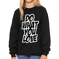 Do What You Love Kids' Raglan Sweatshirt - Inspirational Sponge Fleece Sweatshirt - Quotes Printed Sweatshirt