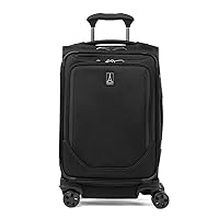 Travelpro Crew Classic Lightweight Softside Expandable Carry on Luggage, 8 Wheel Spinner Suitcase, Men and Women, Carry On 21-Inch, Black