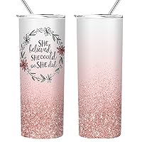Graduation Gifts for Girls Her,Inspirational Tumbler Cup Gifts,Middle High School College Graduation Gifts,Vacuum Insulated Stainless Steel Skinny Tumbler With Lid and Straw 20oz