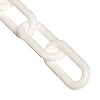Mr. Chain Plastic Barrier Chain, White, 1-Inch Link Diameter, 25-Foot Length (10001-25)