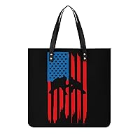 Wrestling American Flag Printed Tote Bag for Women Fashion Handbag with Top Handles Shopping Bags for Work Travel