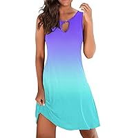 SNKSDGM Womens Sleeveless Summer Cute Sexy Neck Belted Party Flowy Swing Tiered Short Mini Dress with Pocket