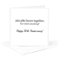Happy 30th Anniversary - 262980 hours together - Greeting Card, 6 x 6 inches, single (gc_224675_5)