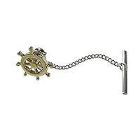 Gold Toned Nautical Steering Helm Tie Tack