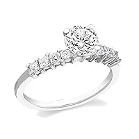 1.14ct DLA Certified Round & Princess Diamond Engagement Ring in Platinum