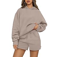 AUTOMET Womens Lounge Sets 2 Piece Outfits Oversized Hoodies Sweatsuit Casual Sweat Shorts Fall Fashion Clothes 2024