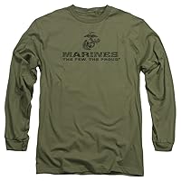 US Marine Corps Distressed Logo Unisex Adult Long-Sleeve T Shirt for Men and Women