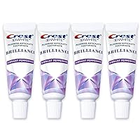 Crest 3D White Brilliance Toothpaste, Vibrant Peppermint, Travel Size 0.85 oz (24g) - Pack of 4
