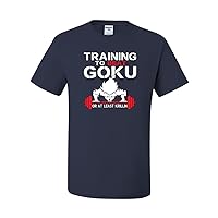 Training To Beat Goku Or At Least Krillin Workout Humor Tee Graphic Unisex T-shirt ( Small , Navy )