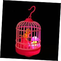 ERINGOGO 1 Set Light Music Bird Cage Pet Cage Compact Bird Models Sound Activated Bird Voice Birdcage Toy Induction Birds Birdcage Toy Bird Animal Model Abs Unique Child Voice Control Bird