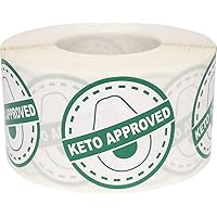 Keto Approved Food Rotation Labels 1.25 Inch Round Circle Dots 500 Adhesive Stickers