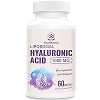 Liposomal Hyaluronic Acid Supplements, High Bioavailability Hyaluronic Acid Capsules, 1000mg Hyaluronic Acid, Dietary Supplement Support Skin Hydration and Joint Lubrication, 60 Capsules