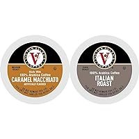 Caramel Macchiato for K-Cup Keurig 2.0 Brewers, Victor Allen’s Coffee Medium Roast Single Serve Coffee Pods & Italian Roast for K-Cup Keurig 2.0 Brewers, Dark Roast Single Serve Coffee Pods