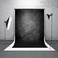 5x7ft Fabric Black of Grey Abstract Photography Backdrop Portrait Photo Studio Background Prop with Top Pocket