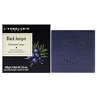 L'Erbolario Black Juniper Perfumed Bar Soap - Enriched With All Natural Ingredients And Aromatic Fragrances - Cleanses And Moisturizes Skin - Long Lasting And Creates A Rich, Creamy Lather - 3.5 Oz