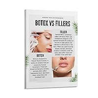 OZTERN The Difference between Botox Vs Dermal Fillers Poster Beauty Salon Poster Canvas Painting Wall Art Poster for Bedroom Living Room Decor 20x30inch(50x75cm) Frame-style