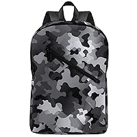 Black White Gray Camouflage Travel Backpack for Women Men 2 Compartment Laptop Backpacks Laptop Bag Casual Daypack