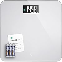 Digital AccuCheck Bathroom Scale for Body Weight, Capacity up to 400 lbs, Batteries Included, Ash Grey