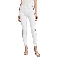 7 For All Mankind Women's High Waist Ankle Skinny Jeans, Sunset, White, Metallic, 32