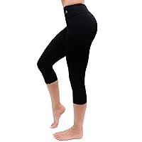 CompressionZ High Waisted Capri Leggings for Women Tummy Control - Workout Yoga Pants