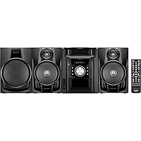 Bluetooth 350-Watt All-in-One Hi-Fi Audio Stereo Sound System with 5-Disc Multi-Play CD Changer, Cassette Deck, AM/FM Radio Tuner, Remote Control Plus 6ft Kubicle Aux Cable Bundle
