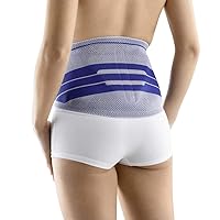 Bauerfeind LumboTrain Lady Back Support, 6, Titanium/Gray with Blue Accents
