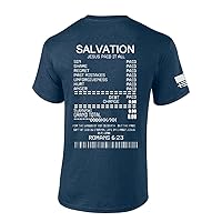 Paid It All Receipt Romans 6:23 Bible Scripture Christian Cross Mens Short Sleeve T-Shirt Graphic Tee