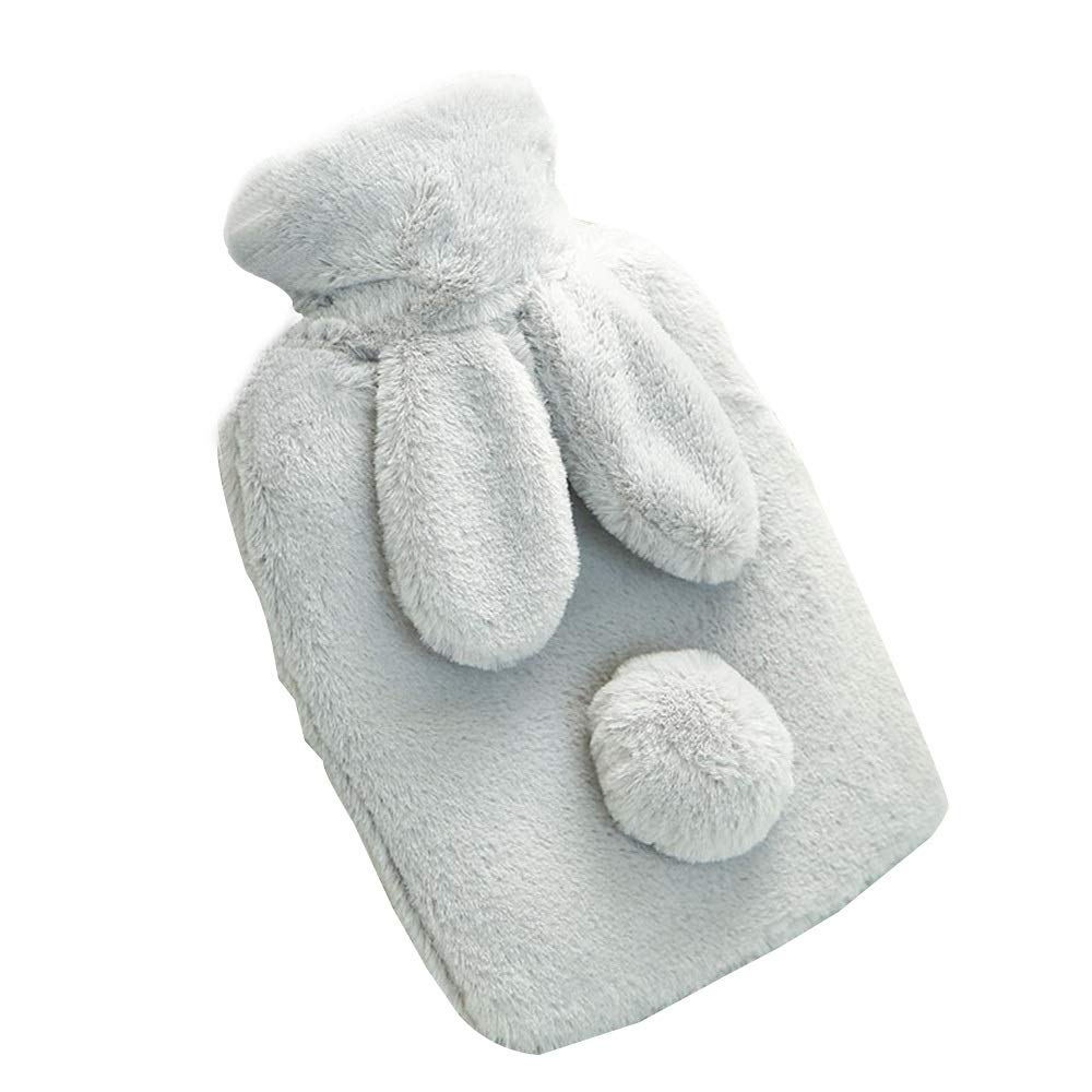 zxb-shop Durable Hot Water Bag Warm Water Bag Hand Warmer Household Warming Hot Water Bottles with Rabbit Ear Cover New Water-Filled hot Water Bott...