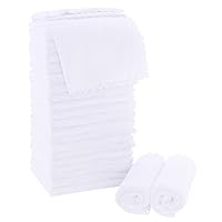 Ultra Soft Premium Washcloths Set - 12 x 12 inches - 24 Pack - Quick Drying - Highly Absorbent Coral Velvet Bathroom Wash Clothes - Use as Bath, Spa, Facial, Fingertip Towel (White)