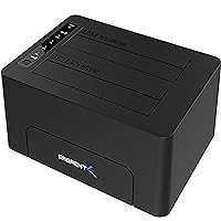 SABRENT USB 3.0 to SATA Dual Bay External Hard Drive Docking Station for 2.5 or 3.5in HDD, SSD with Hard Drive Duplicator/Cloner Function [22TB Support] (EC-DSK2)