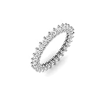 GEMHUB Bridal Wedding Ring White Gold 14k 1. CARAT Round Cut Eternity Diamond G VS1 Lab Created Size 5 6 7 75