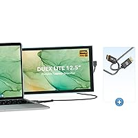 Duex Lite Portable Monitor with 8K DisplayPort Cable, Mobile Pixels 12.5