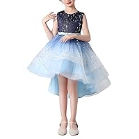 Tutu Formal Dress for Little Girls High Low Sequin Sparkle Swing Gown for Birthday Party Wedding Dance Pageant