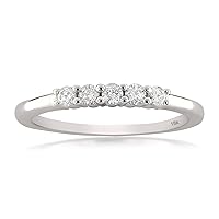 14k Rose Gold 5-Stone Round Diamond Bridal Wedding Band Ring (1/4 cttw, I-J, VS2-SI1)